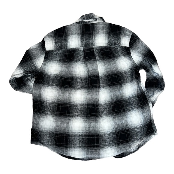 Banana Republic Classic Fit Organic Flannel Shirt Black/White Size Medium - Picture 5 of 6